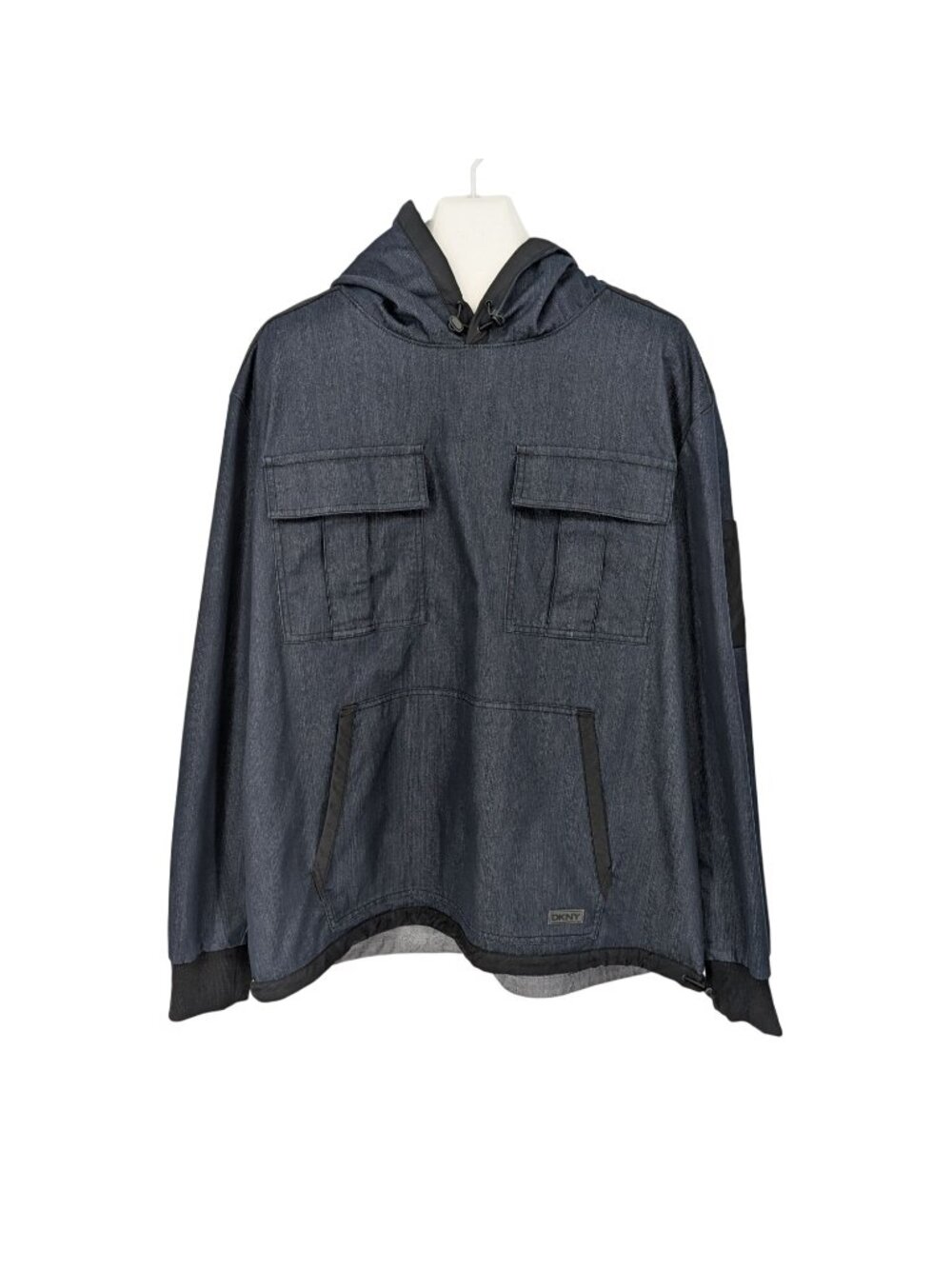 DKNY Utility Hoodie Pullover Lightweight Streetwear Minimalist Gorpcore XXLarge